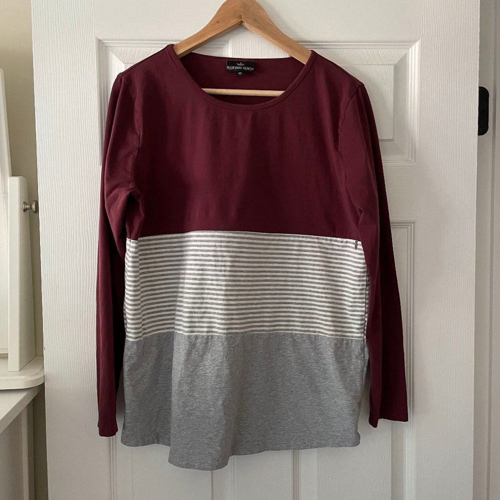 Nursing Queen Size Medium Color Block Nursing Shirt